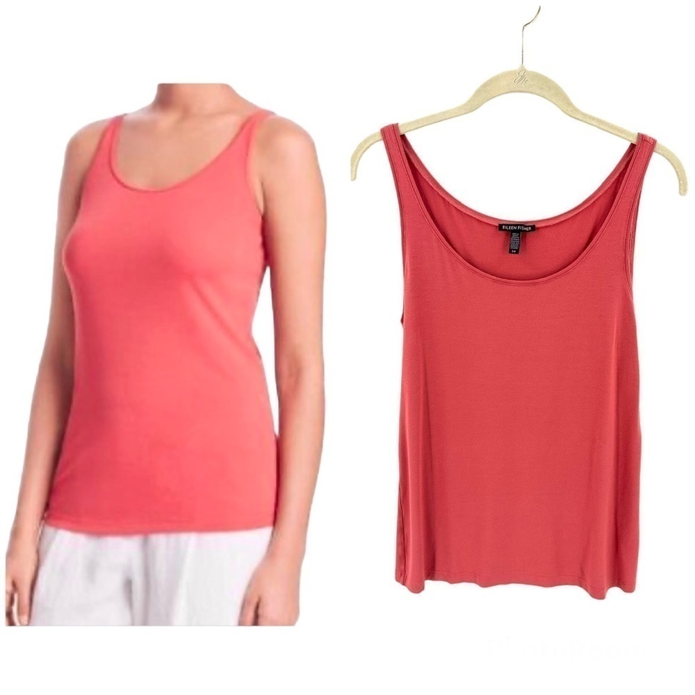 Eileen Fisher Tank Top Womens Small Scoop Neck Stretch Jersey Shell Cami Capsule